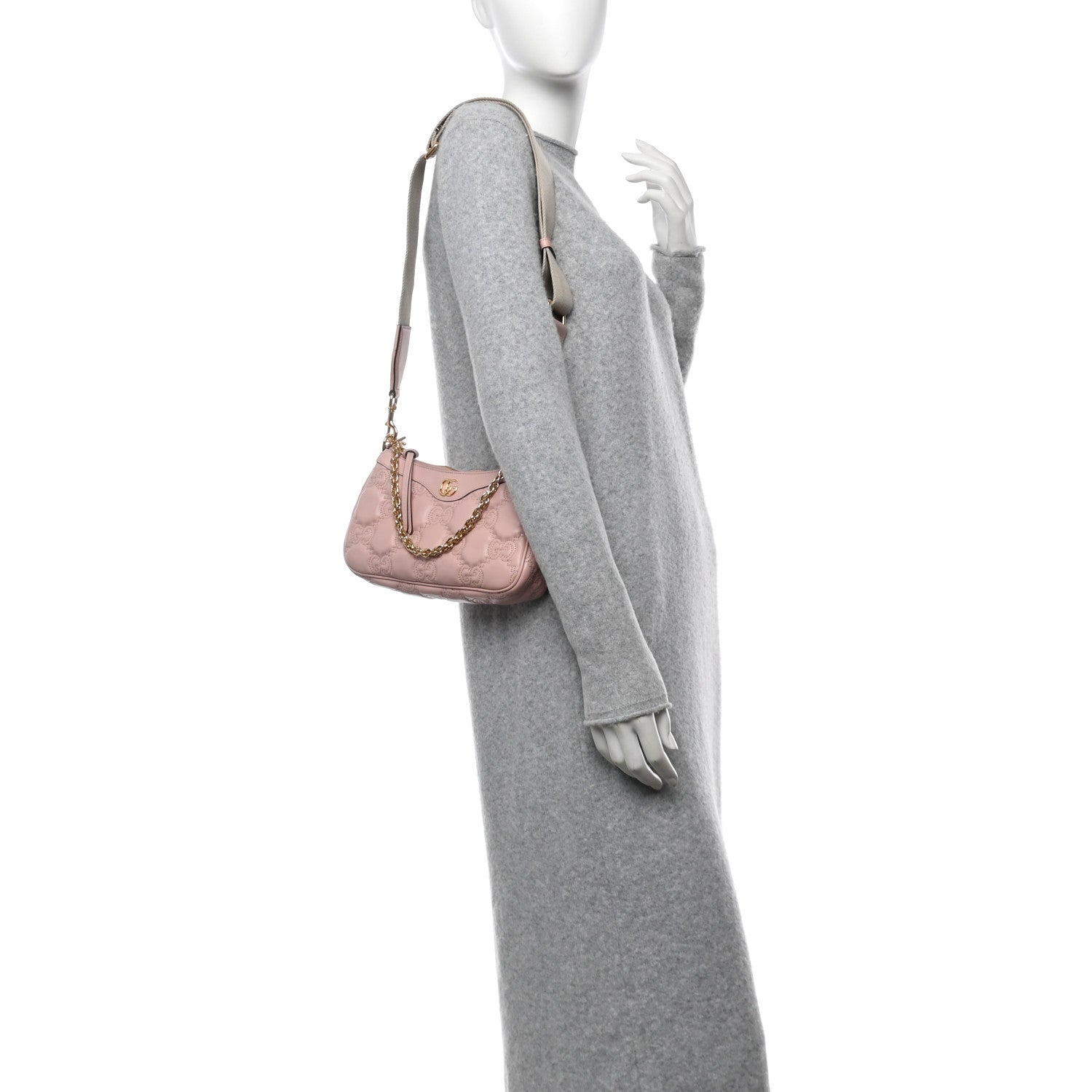 Gucci Calfskin GG Matelasse Chain Handbag Perfect Pink Natural 2 of 10