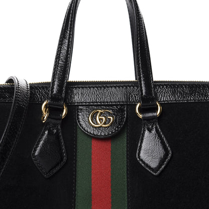 Gucci Suede Patent GG Web Medium Ophidia Tote Bag Black 10 of 10