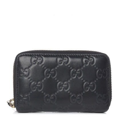 Gucci Guccissima Zip Around Card Case Black 1 of 12