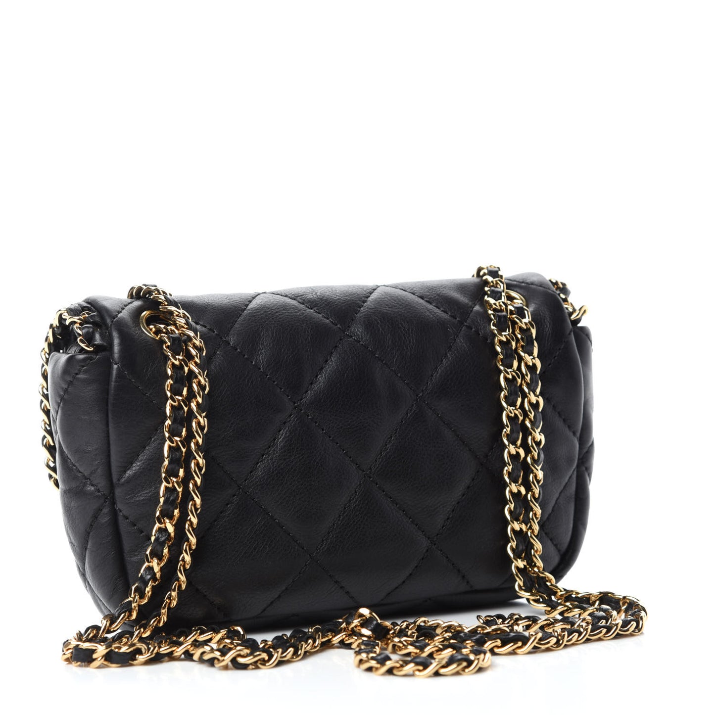 Calfskin Mini Chain Me Flap Black