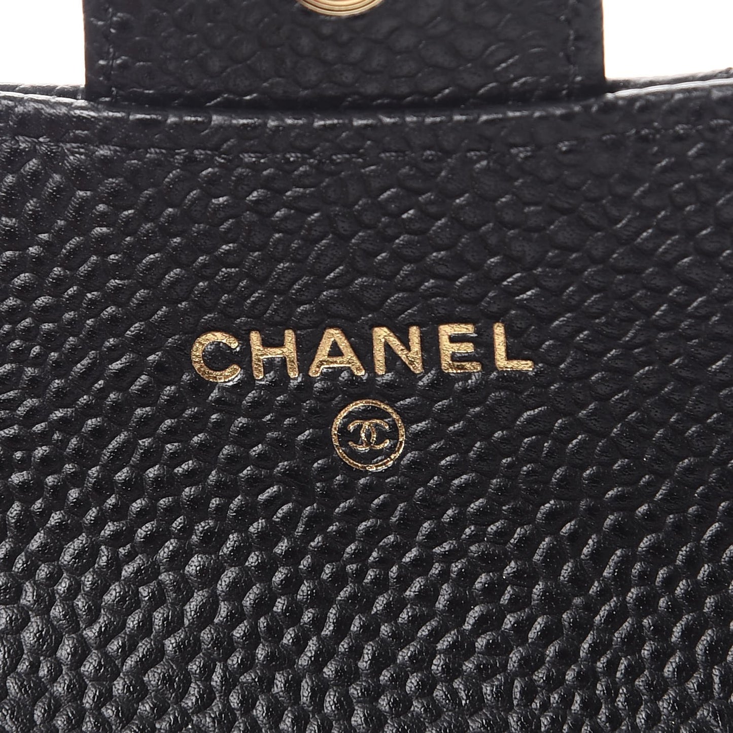 Caviar Quilted Flap Card Holder Black