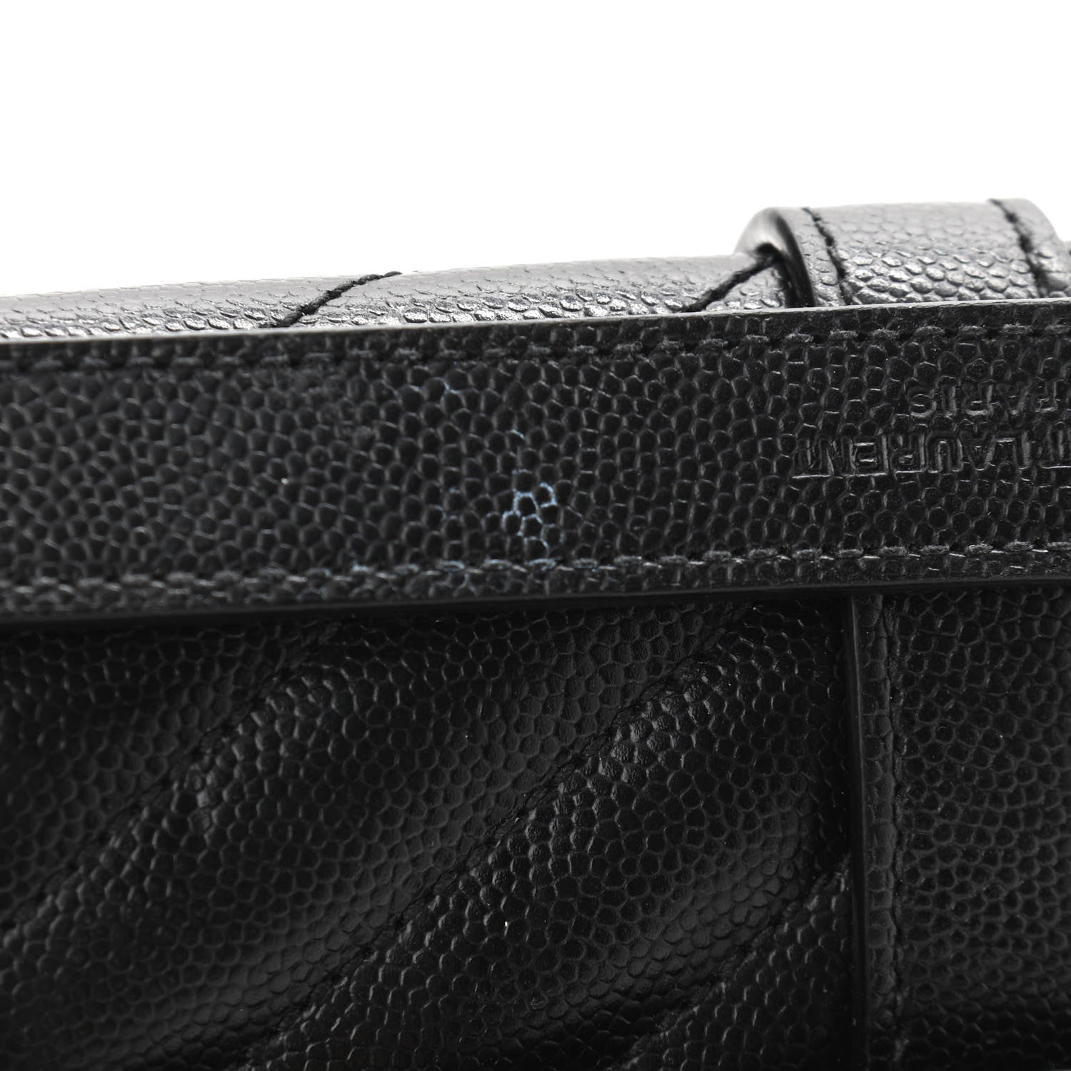Saint Laurent Grain De Poudre Textured Mixed Matelasse Triquilt Medium Monogram Satchel Black 10 of 11