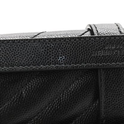 Saint Laurent Grain De Poudre Textured Mixed Matelasse Triquilt Medium Monogram Satchel Black 10 of 11