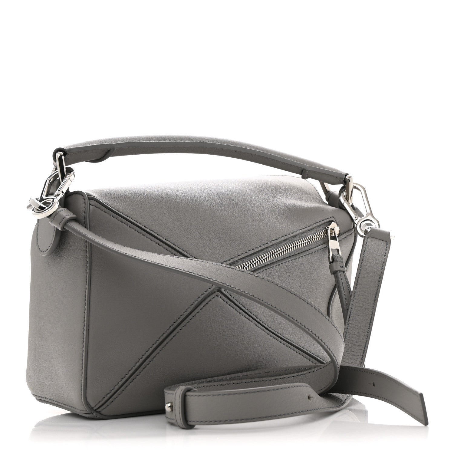 Loewe Soft Grained Calfskin Small Puzzle Edge Bag Pearl Grey 3 of 11