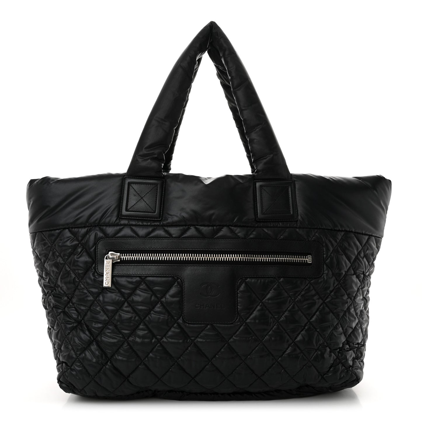 Nylon Quilted Large Coco Cocoon Tote Black