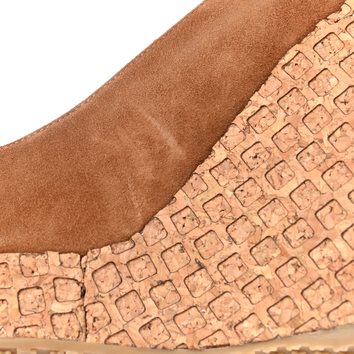 Suede Pacific 120mm Peep-Toe Cork Wedge Sandal 40 Canyon