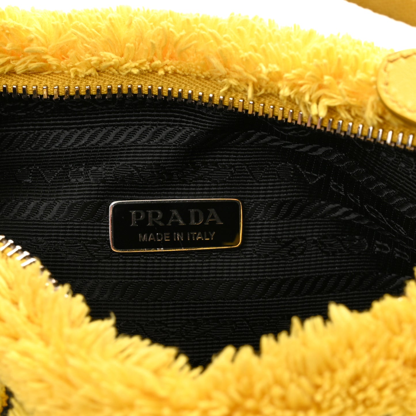 Terry Cloth Mini Re-Edition 2000 Bag Giallo Black