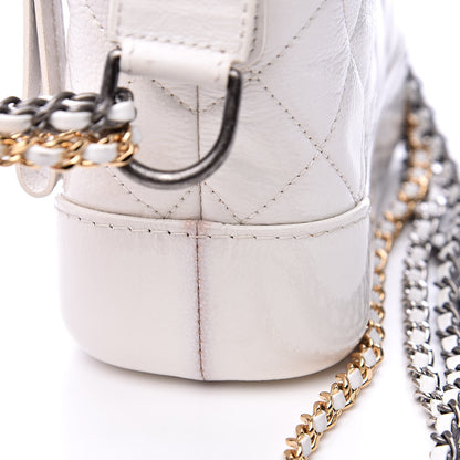 Chanel Patent Goatskin Quilted Small Gabrielle Hobo White 12 of 13