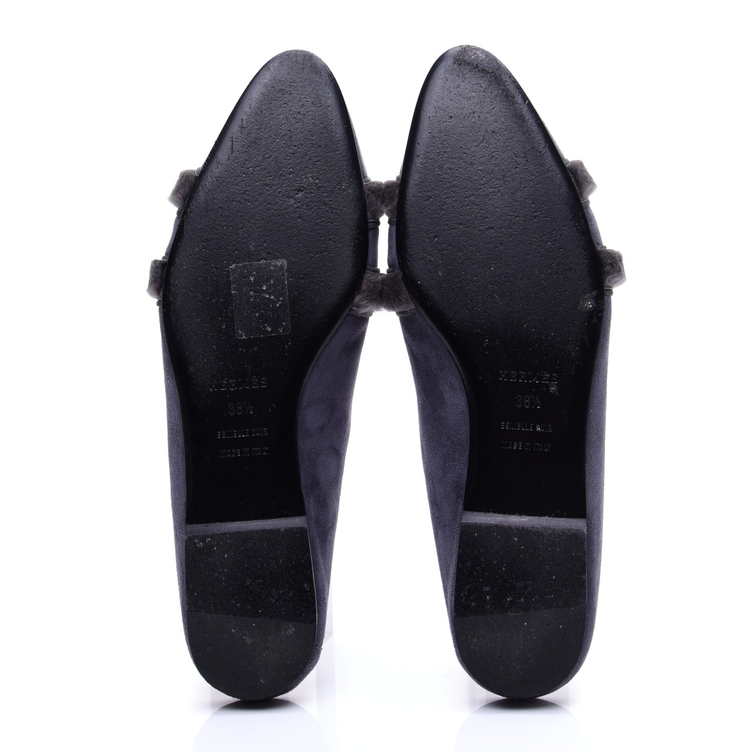 Hermes Suede Goatskin Fur Roxane Mules 38.5 9 of 13