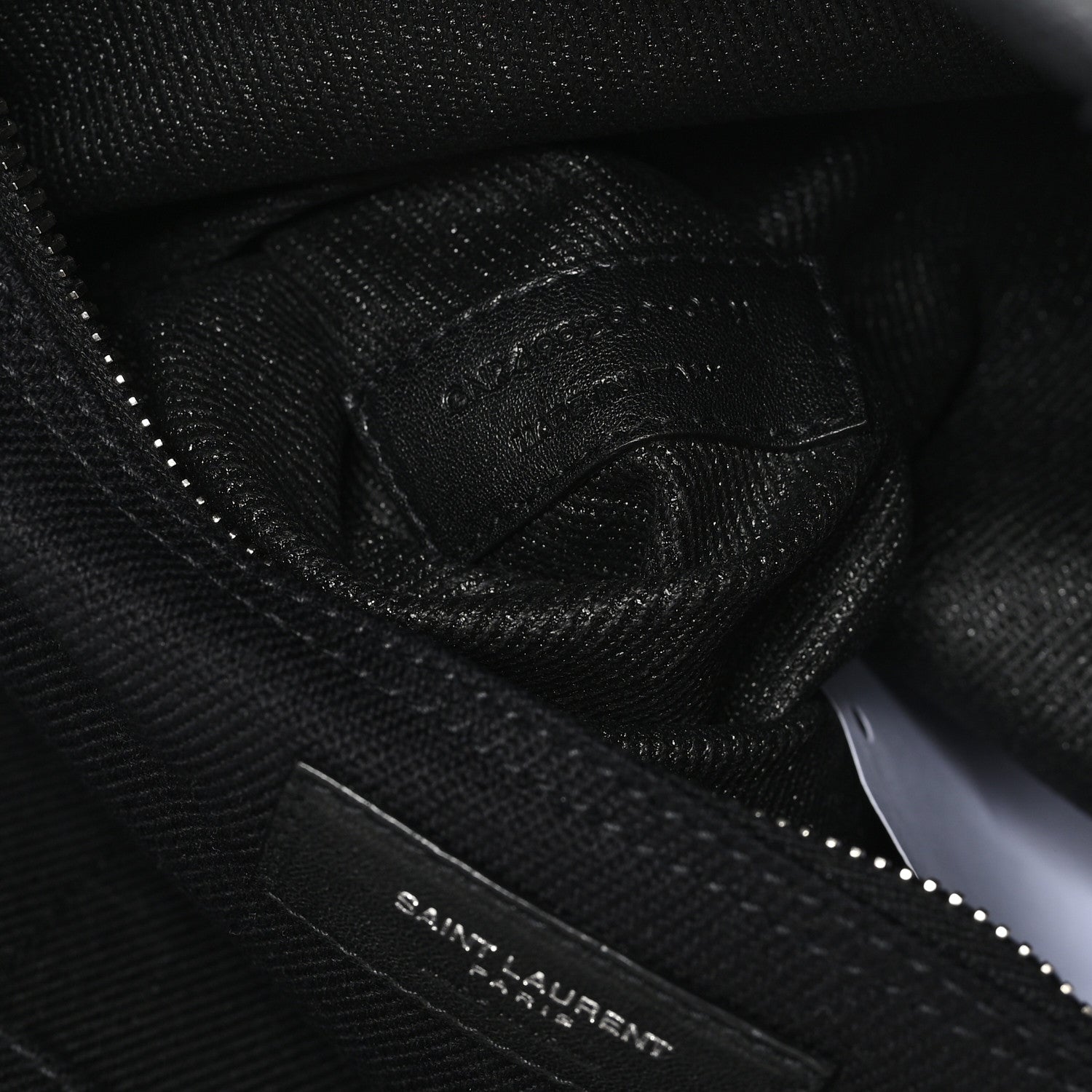 Saint Laurent Linen Calfskin Rive Gauche Tote Black 7 of 13