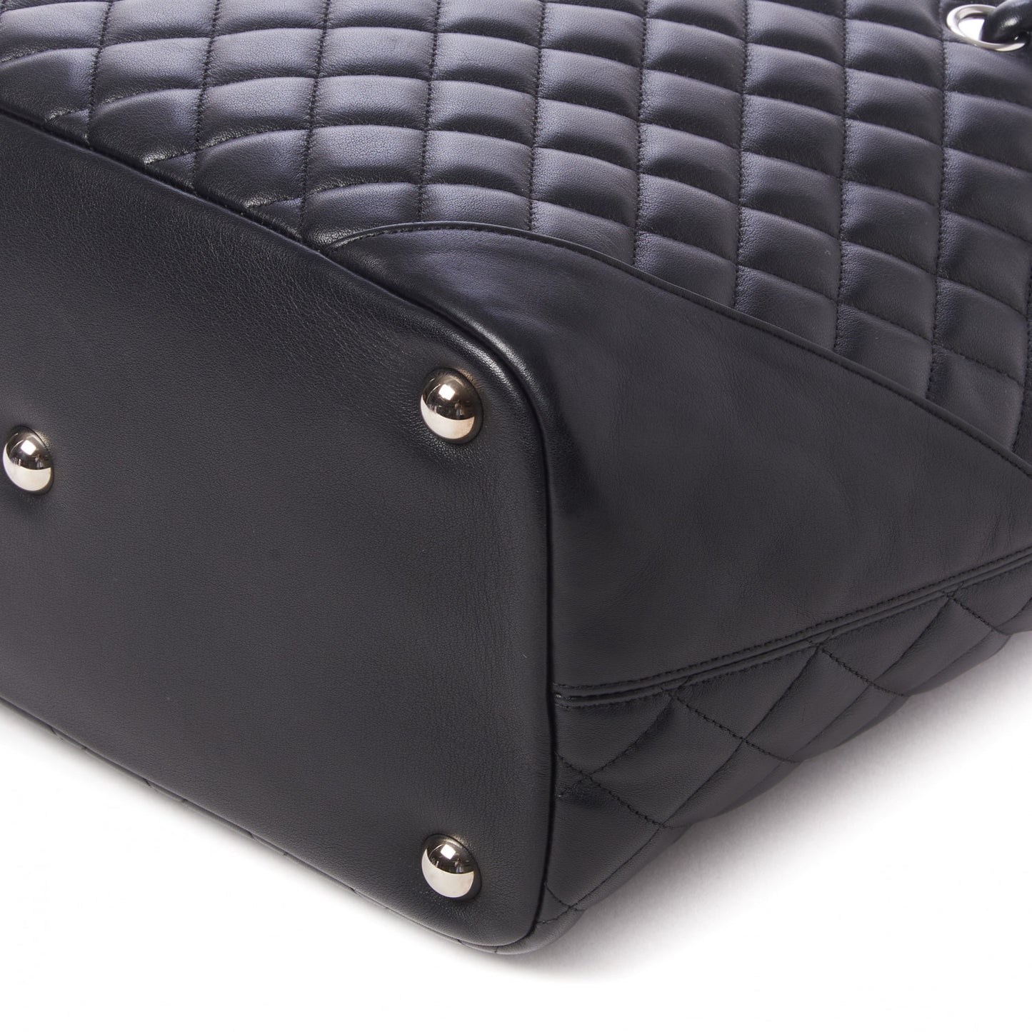 Calfskin Quilted Large Cambon Tote Black