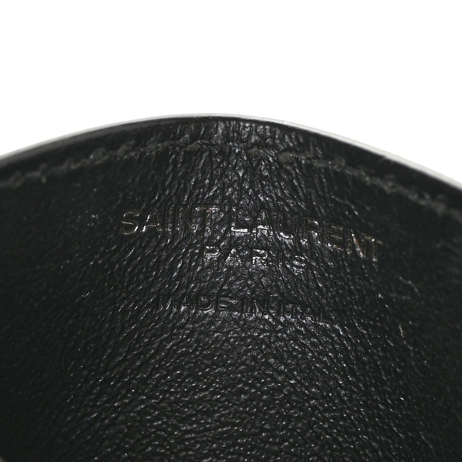 Saint Laurent Grain De Poudre Matelasse Chevron Monochrome Monogram Credit Card Case Black 6 of 7