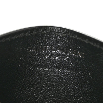 Saint Laurent Grain De Poudre Matelasse Chevron Monochrome Monogram Credit Card Case Black 6 of 7
