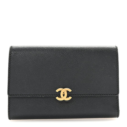 Chanel Grained Calfskin CC Flap Wallet Black 1 of 8