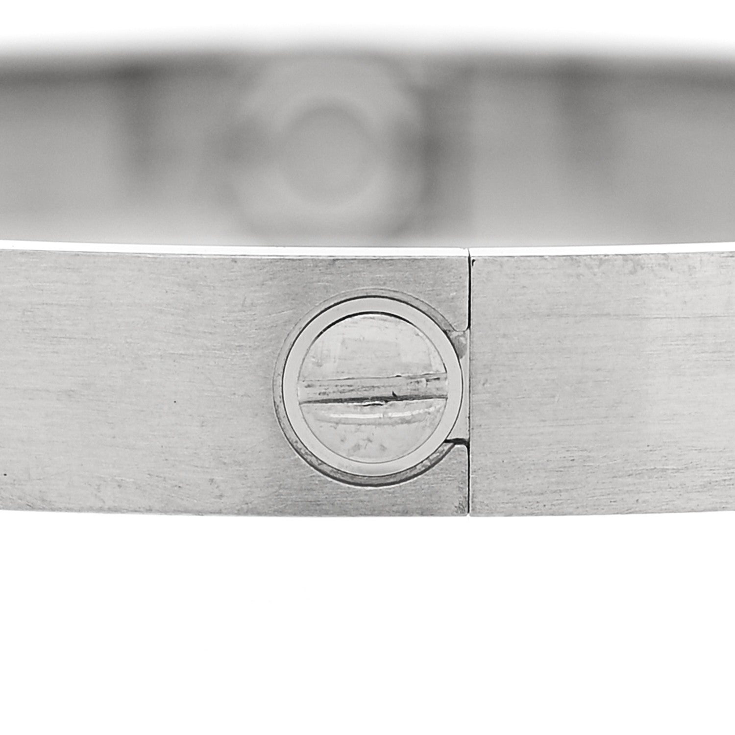 Cartier 18K White Gold Brushed Finish LOVE Bracelet 18 4 of 9