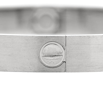 Cartier 18K White Gold Brushed Finish LOVE Bracelet 18 4 of 9
