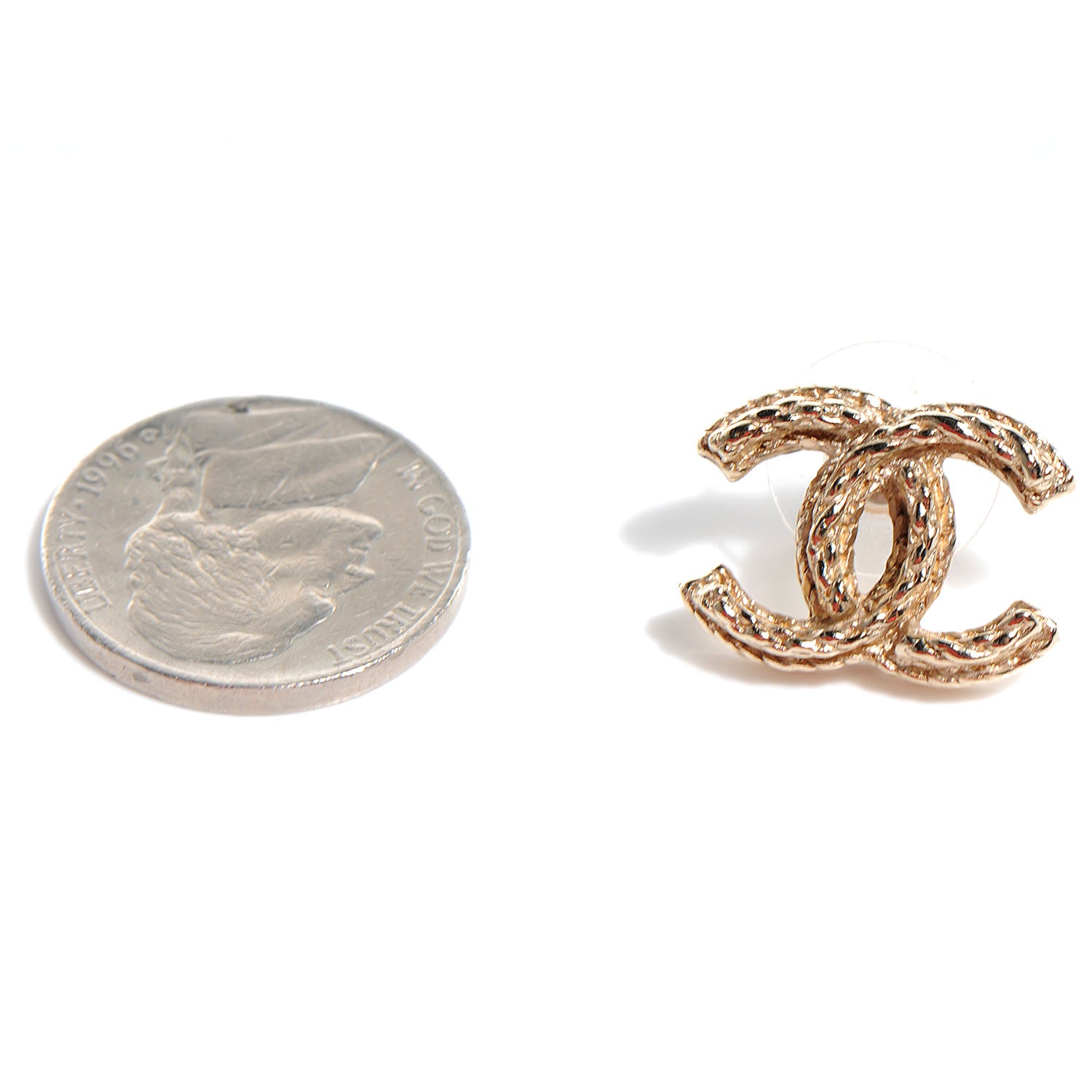 Chanel Gold CC Logo Earrings Gold 2 of 5