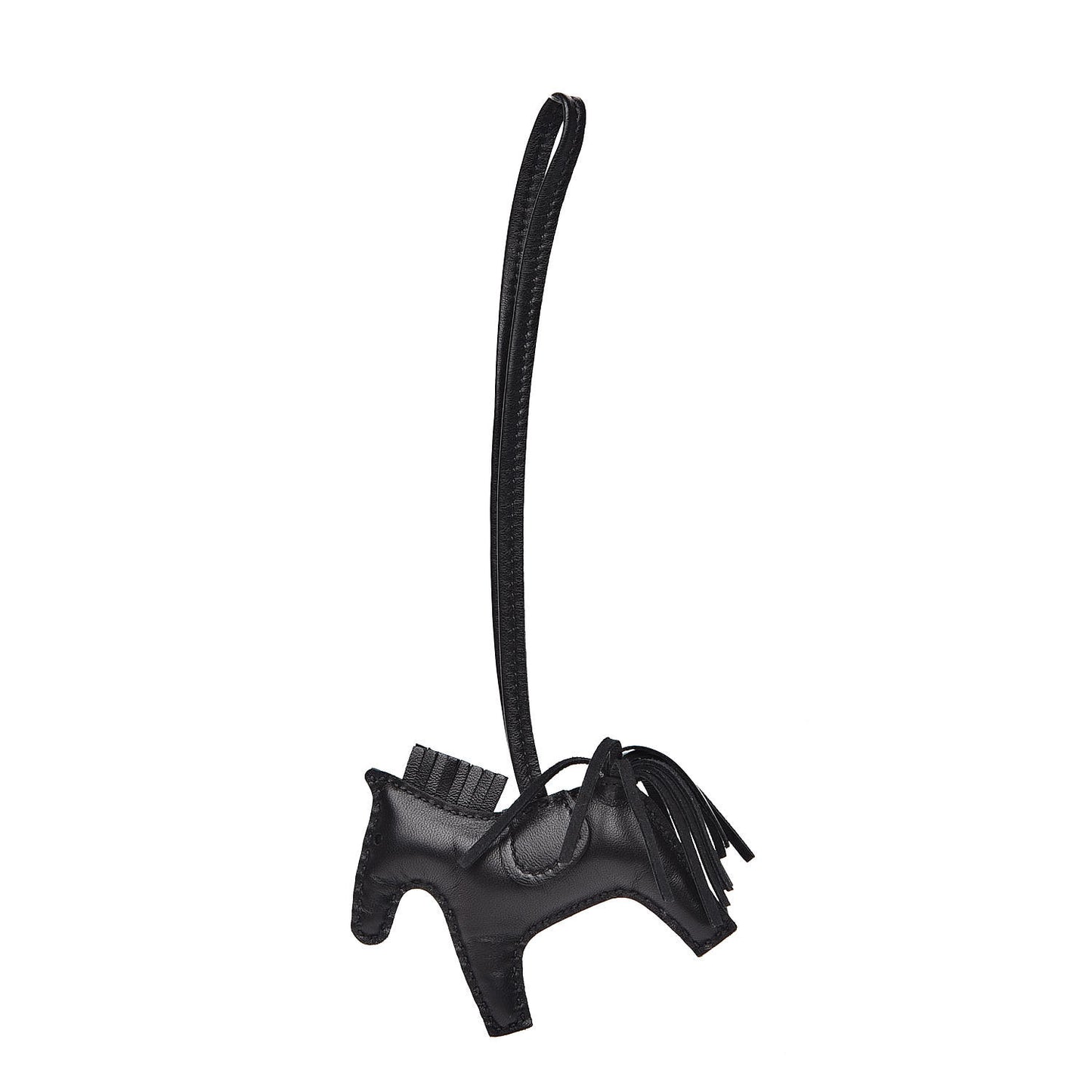 Milo Lambskin Grigri Rodeo Horse Bag Charm PM So Black