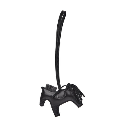 Hermes Milo Lambskin Grigri Rodeo Horse Bag Charm PM So Black 1 of 4