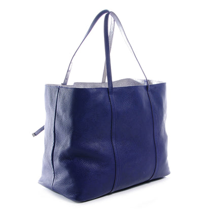 Jimmy Choo Crushed Metallic Leather Sasha Tote Purple Silver 3 of 8