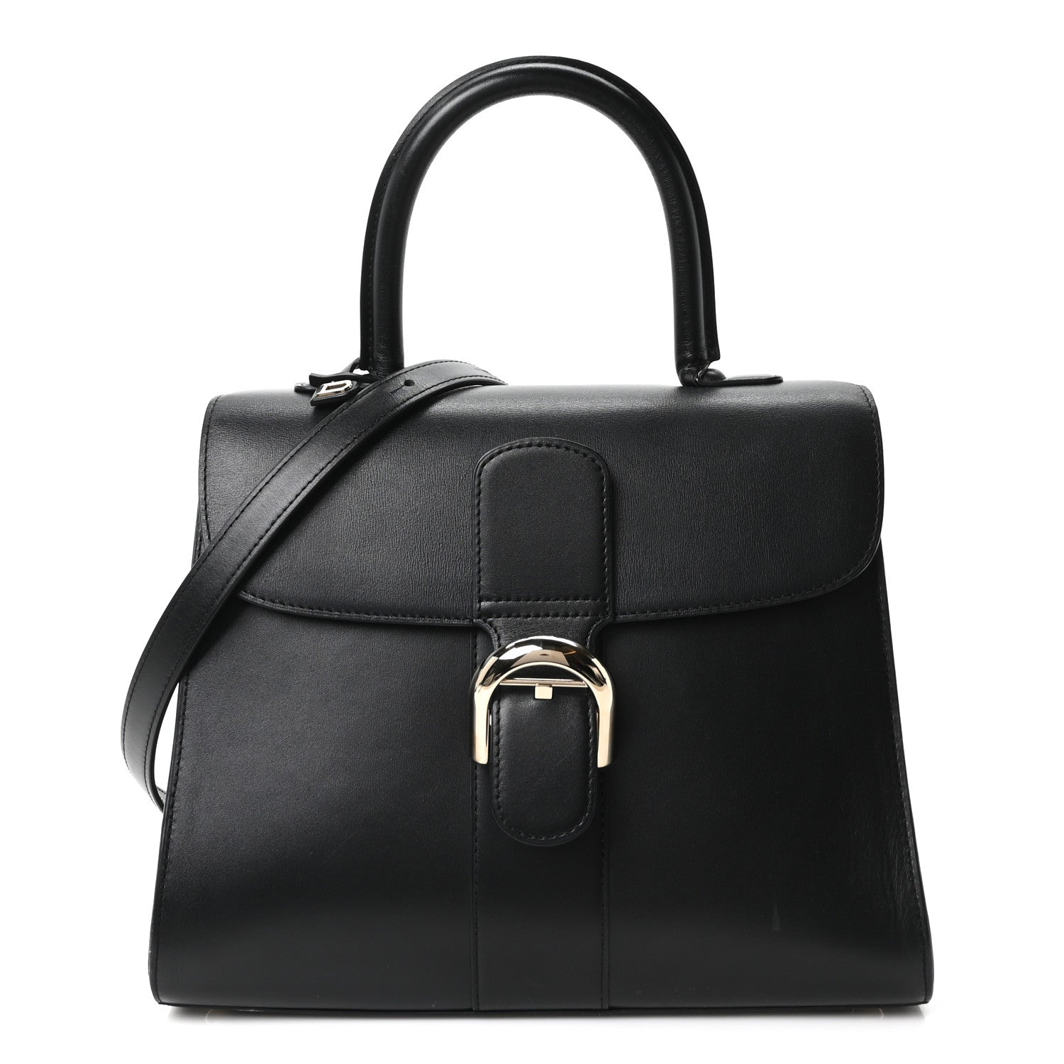 Delvaux Box Calfskin MM Brillant Satchel Black Black 1 of 11