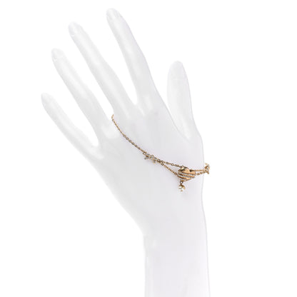 Christian Dior Crystal Heart Charms Bracelet Gold 2 of 4