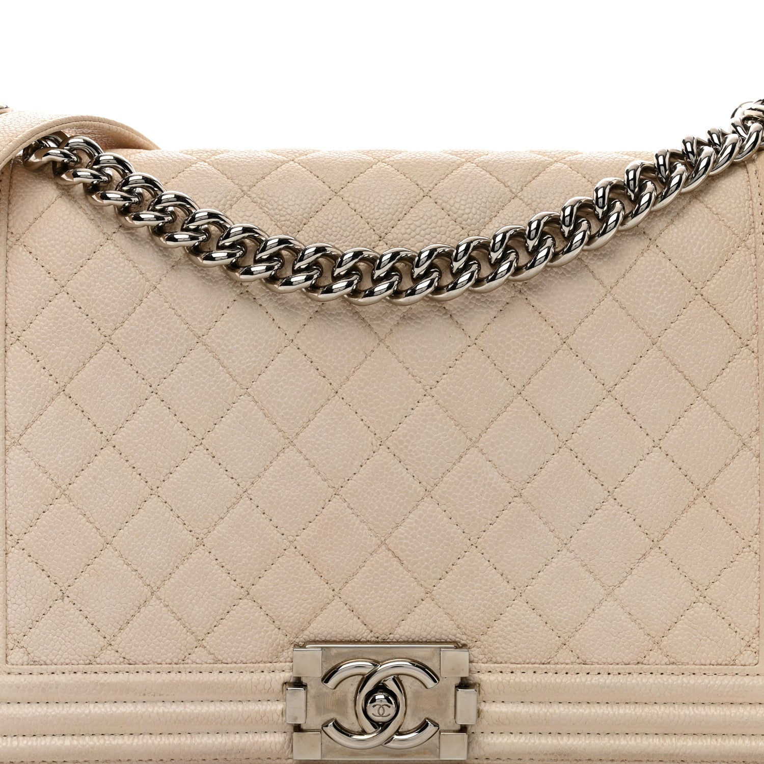 Chanel Caviar Quilted New Medium Boy Flap White 5 of 11
