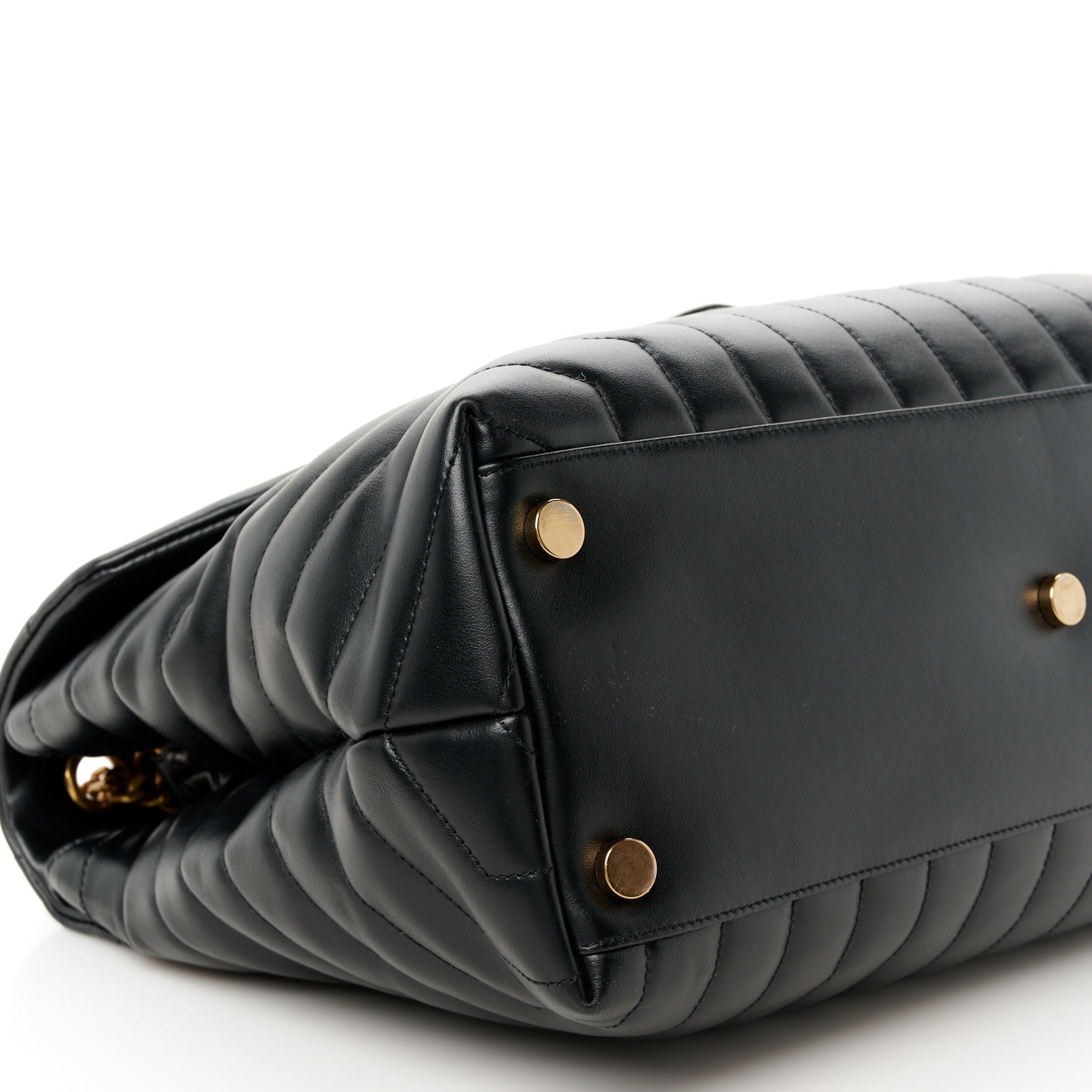 Calfskin Y Quilted Monogram Large Loulou Chain Satchel Black