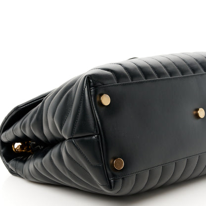 Saint Laurent Calfskin Y Quilted Monogram Large Loulou Chain Satchel Black 10 of 11
