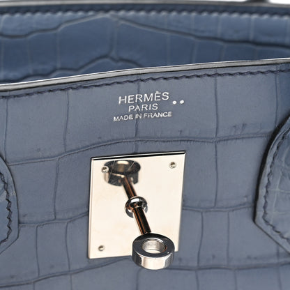 Hermes Matte Niloticus Crocodile Birkin 30 Bleu Ciel 10 of 45
