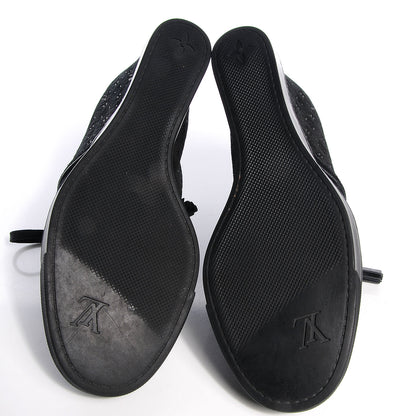 Louis Vuitton Monogram Suede Black Wedge 38.5 5 of 7