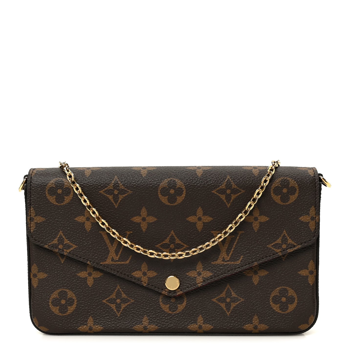Monogram Pochette Felicie Chain Wallet Fuchsia