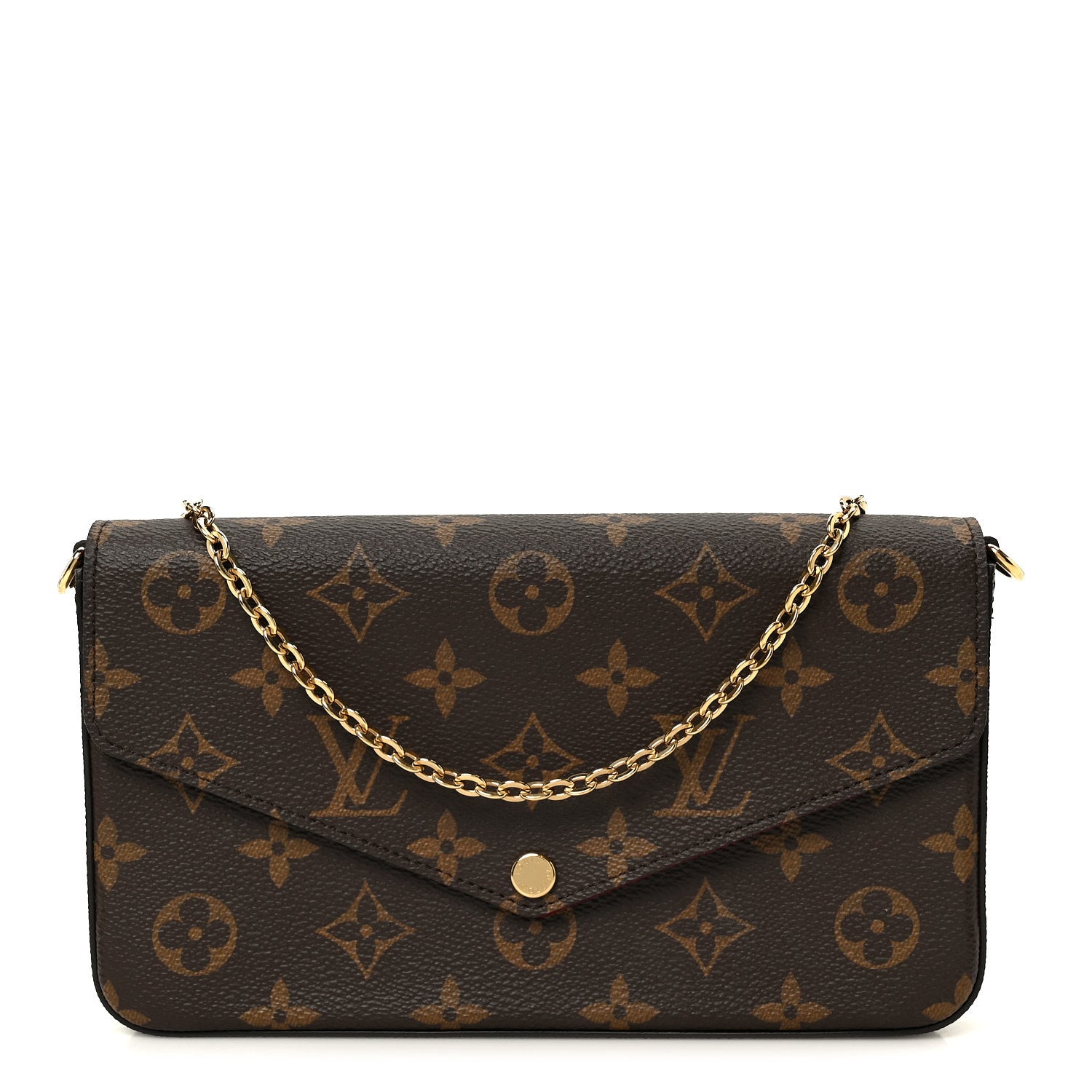Louis Vuitton Monogram Pochette Felicie Chain Wallet Fuchsia 1 of 14