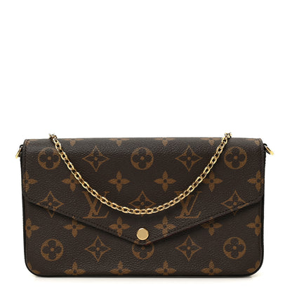 Louis Vuitton Monogram Pochette Felicie Chain Wallet Fuchsia 1 of 14