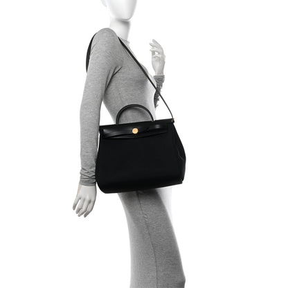 Hermes Military Toile Vache Hunter Herbag Zip PM 31 Black 2 of 13