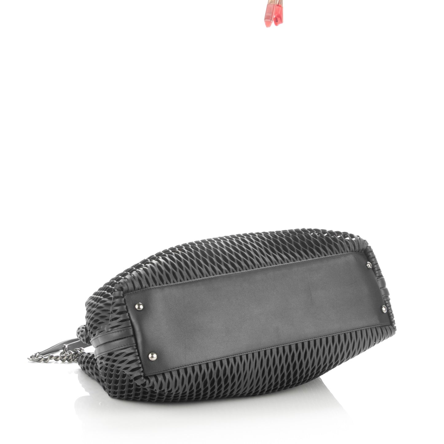 Calfskin Laser Cut Perforated CC Tote Black