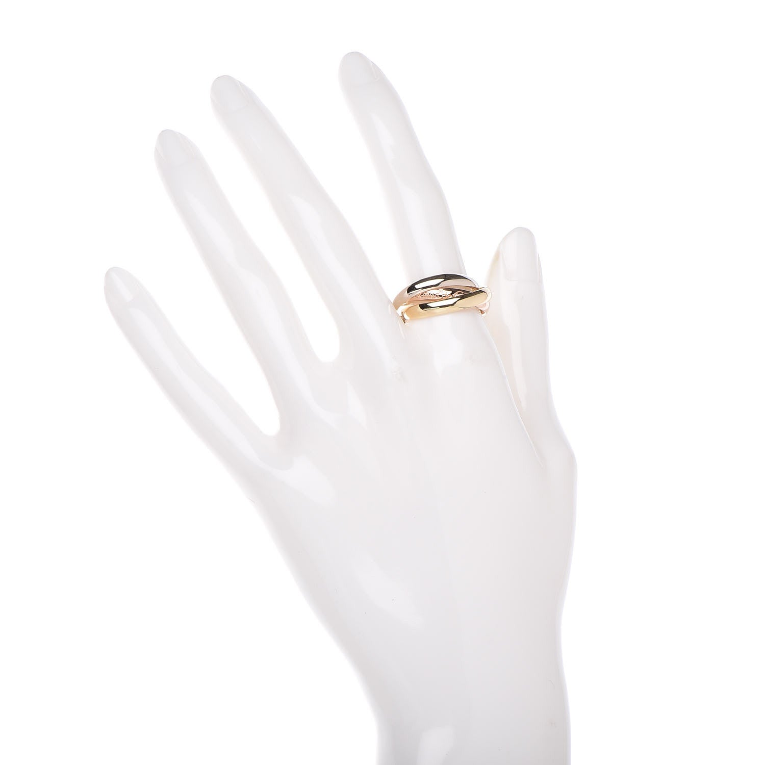 Cartier 18K Pink Yellow White Gold Classic Les Must De Trinity Ring 56 7.5 2 of 5