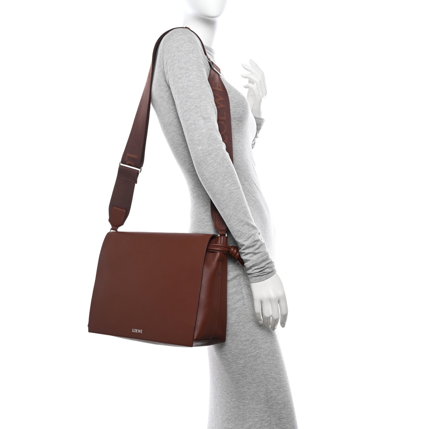 Loewe Shiny Supple Calfskin Flamenco Satchel Brownie 2 of 11