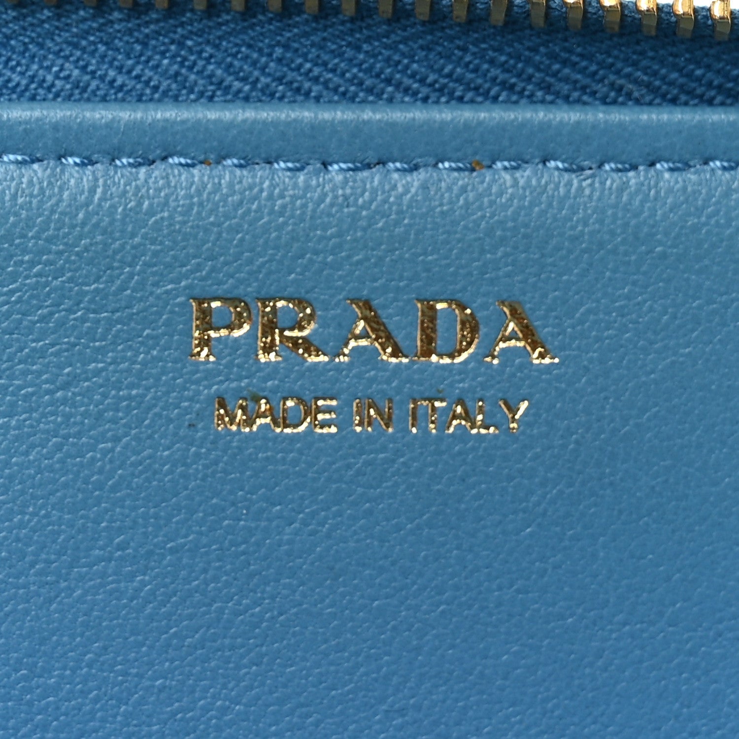 Prada Saffiano Metal Zip Around Key Holder Celeste 6 of 11