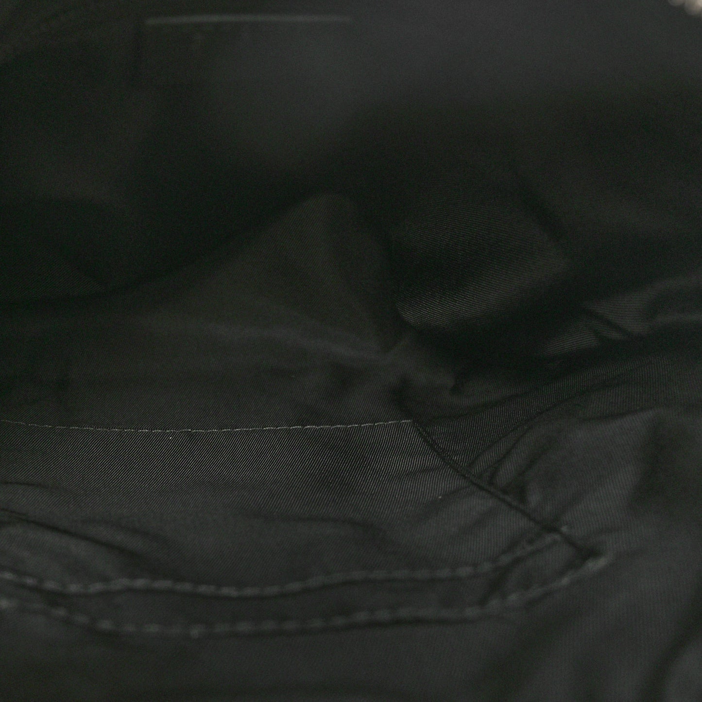 Techno Canvas Selleria Calfskin Web Small Flat Messenger Bag Black