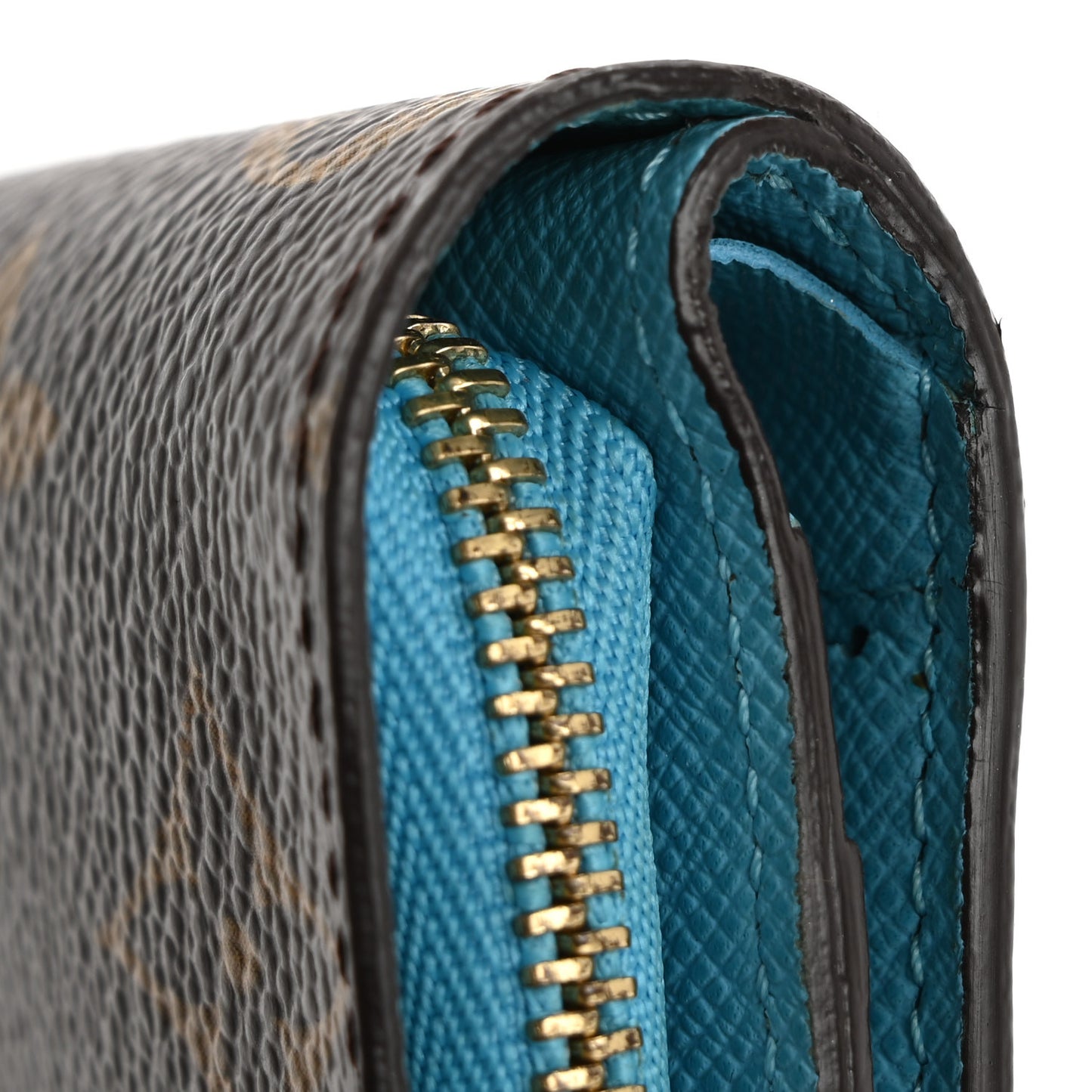 Monogram Groom Compact Zip Wallet Blue
