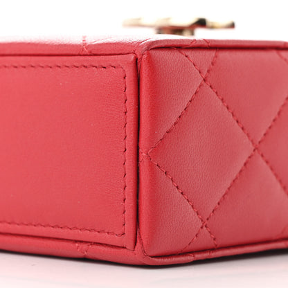 Chanel Lambskin Quilted Small Box With Chain Red 11 of 11