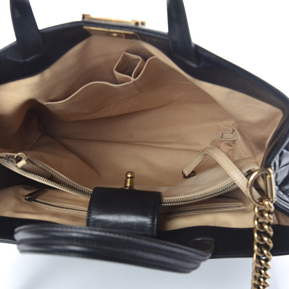 Chanel Glazed Calfskin Quilted Large Boy Tote Black 5 of 10