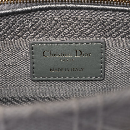 Christian Dior Canvas Embroidered Cannage Medium Lady D-Lite Gray 6 of 12