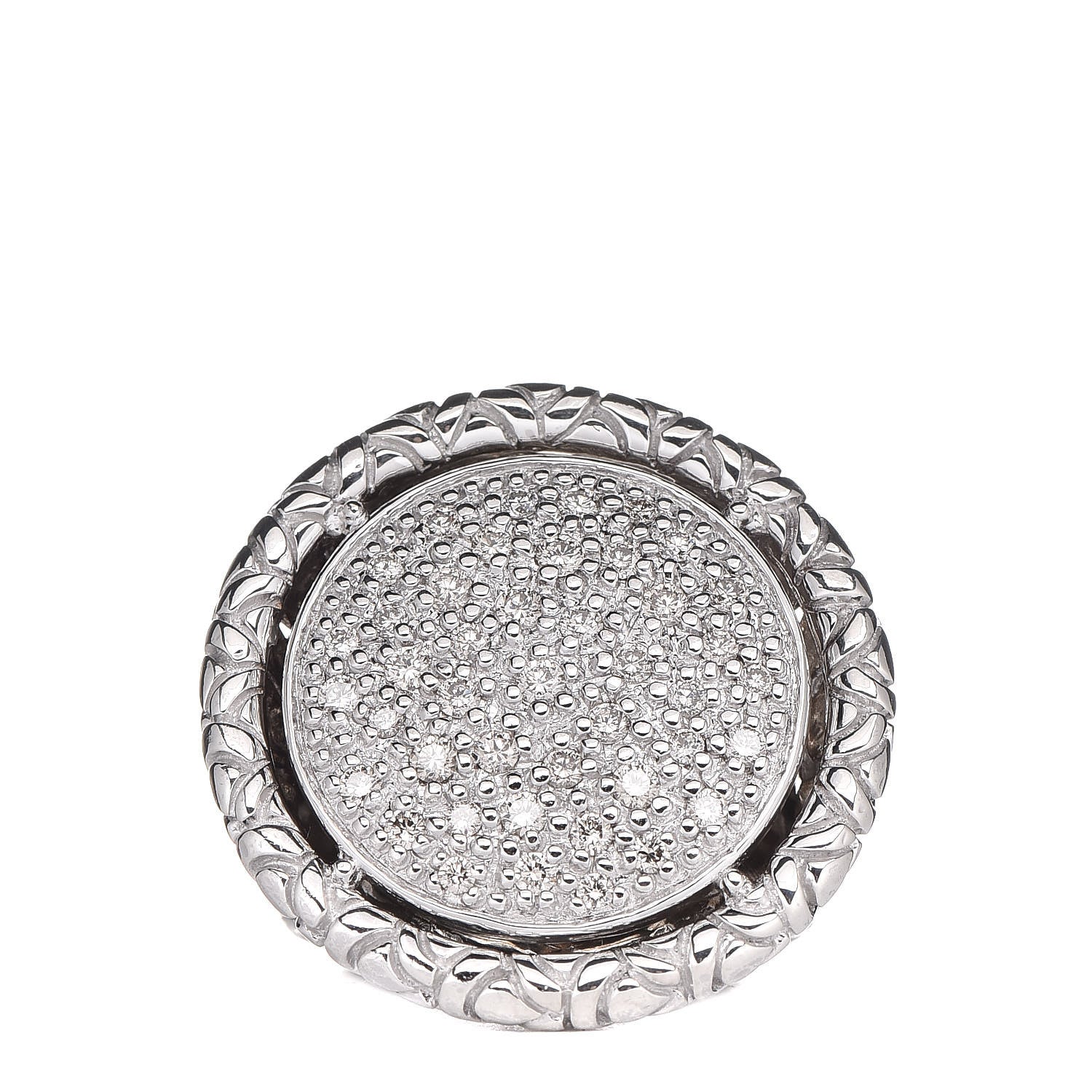 John Hardy Sterling Silver Diamond Naga Round Ring 54 7 1 of 6