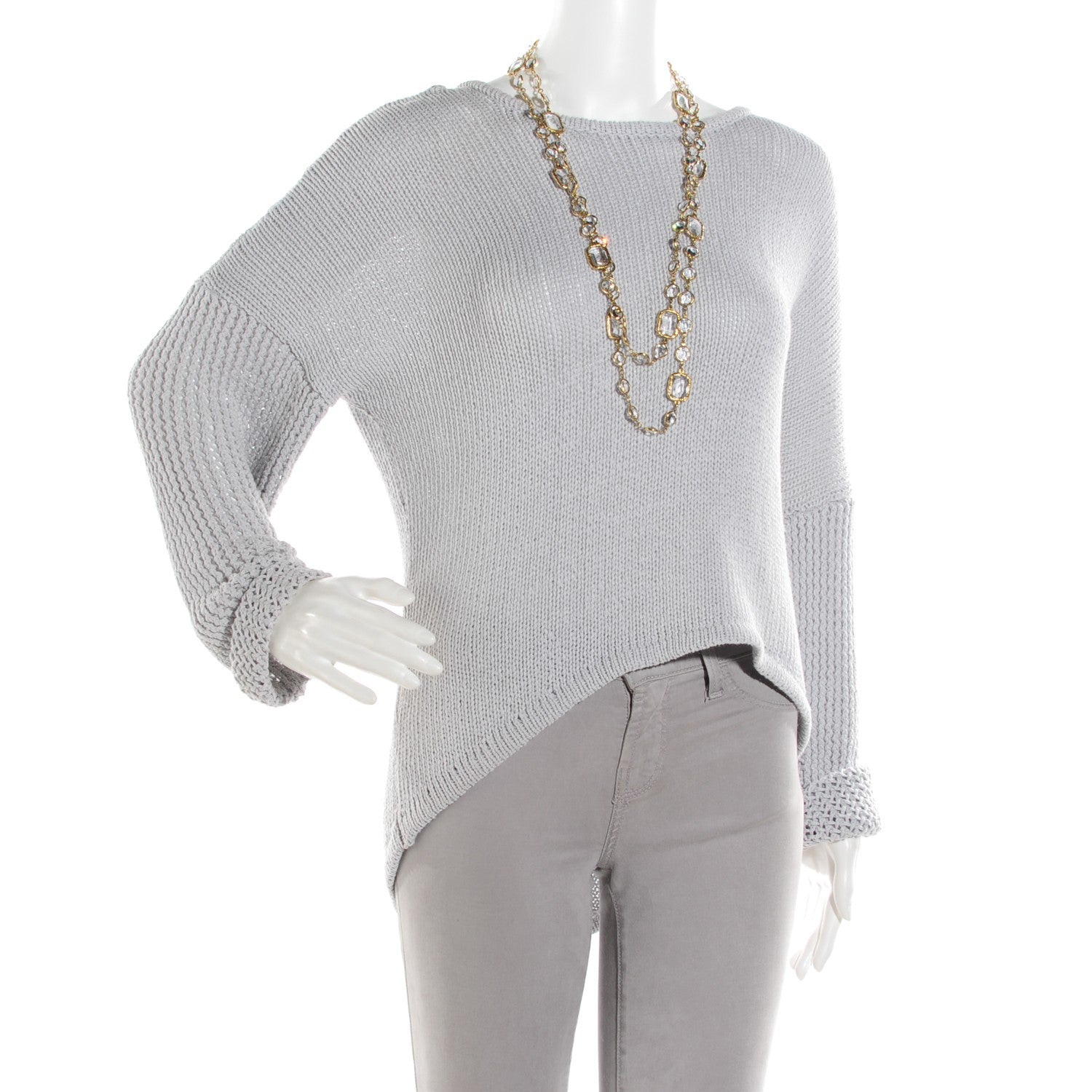 Chanel Swarovski Crystal Chicklet Sautoir Necklace Gold 2 of 4