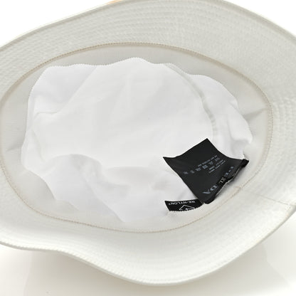 Prada Re-Nylon Metal Triangle Logo Mens Bucket Hat XL White 3 of 8