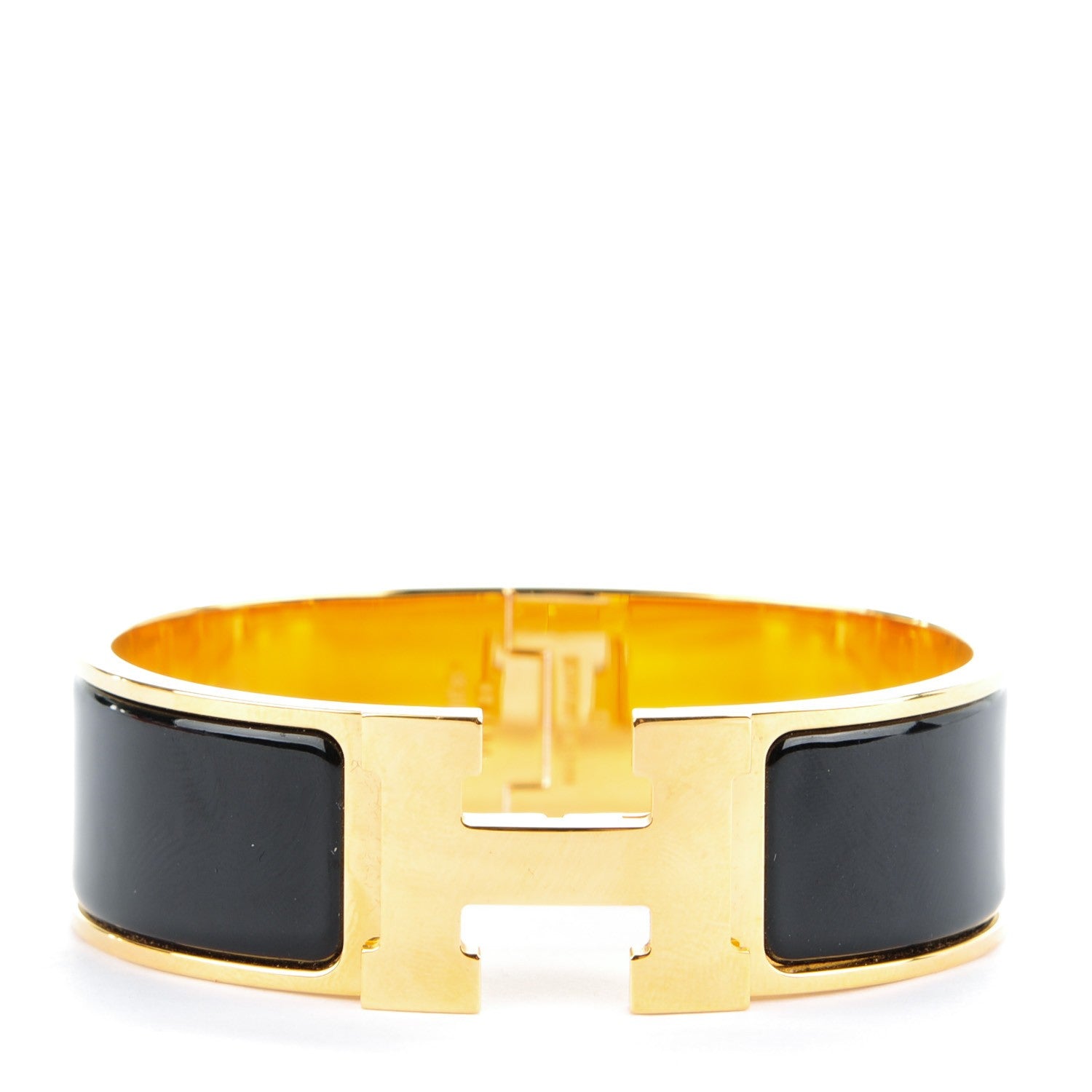 Hermes Enamel Wide Clic Clac H Bracelet PM Black 1 of 5