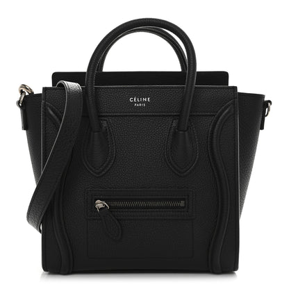Celine Drummed Calfskin Nano Luggage Black 1 of 11