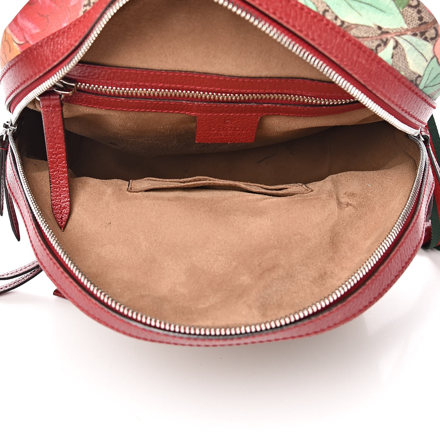 Gucci GG Supreme Monogram Tian Web Small Day Backpack Beige Multicolor Red 5 of 13